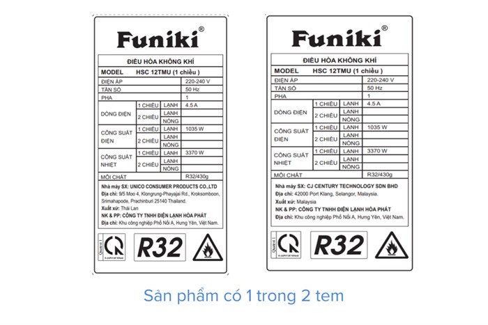 Điều Hòa Funiki 12000 BTU 1 Chiều HSC12TMU